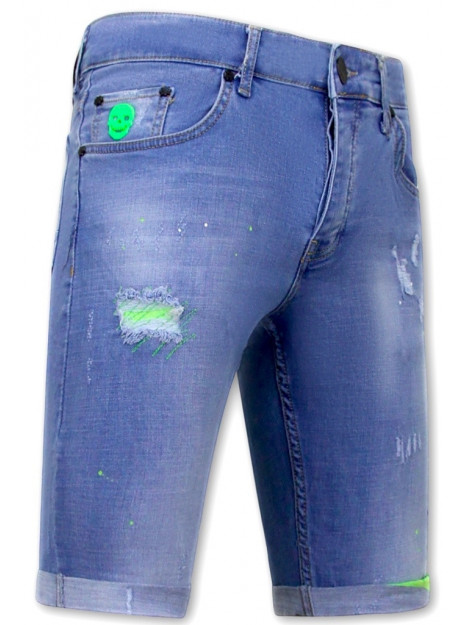 Local Fanatic Skinny korte broek met verfspatten 1027 LF-SHRT-1027 large Local Fanatic Skinny korte broek met verfspatten 1027 LF-SHRT-1027 large