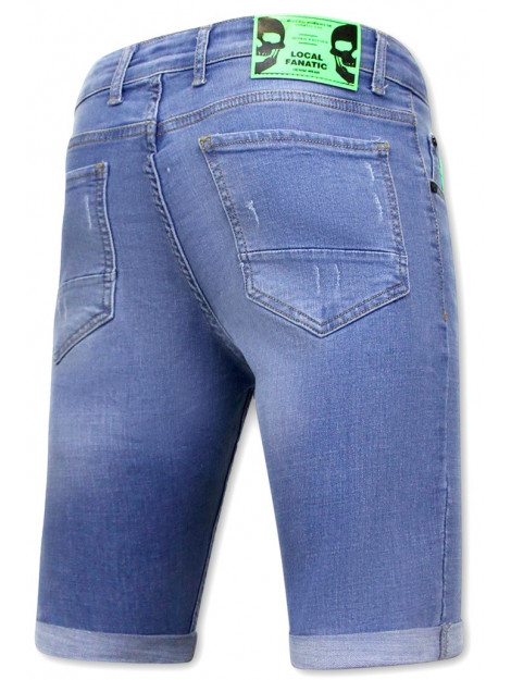 Local Fanatic Skinny korte broek met verfspatten 1027 LF-SHRT-1027 large Local Fanatic Skinny korte broek met verfspatten 1027 LF-SHRT-1027 large
