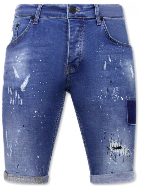 Local Fanatic Korte broek skinny met verfspatten 1031 LF-SHRT-1031 large Local Fanatic Korte broek skinny met verfspatten 1031 LF-SHRT-1031 large