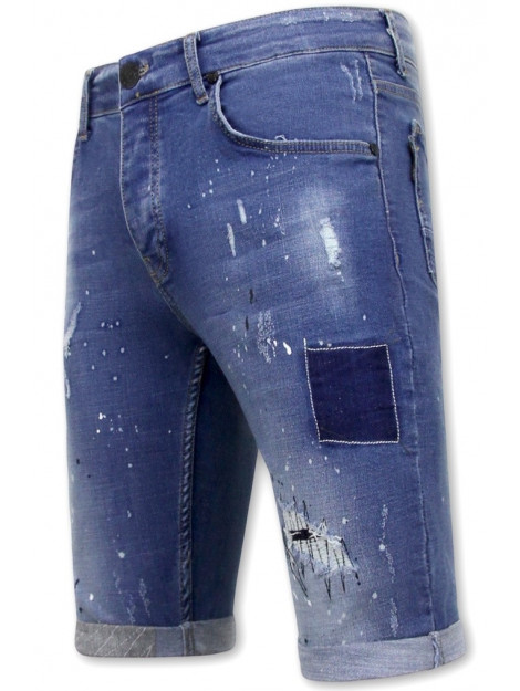 Local Fanatic Korte broek skinny met verfspatten 1031 LF-SHRT-1031 large Local Fanatic Korte broek skinny met verfspatten 1031 LF-SHRT-1031 large