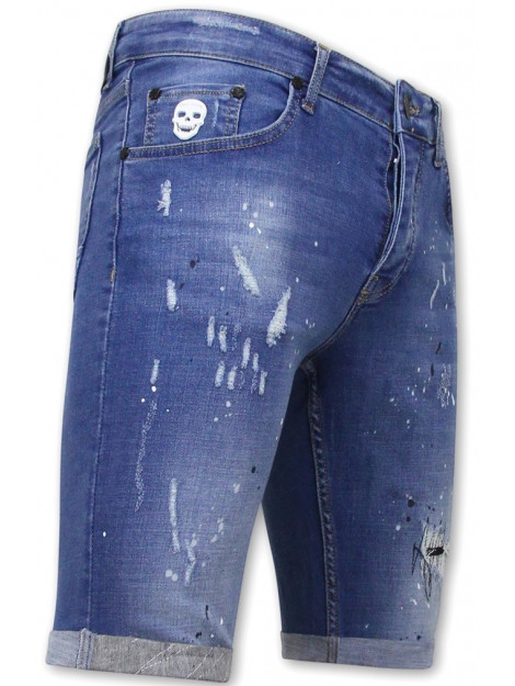 Local Fanatic Korte broek skinny met verfspatten 1031 LF-SHRT-1031 large Local Fanatic Korte broek skinny met verfspatten 1031 LF-SHRT-1031 large