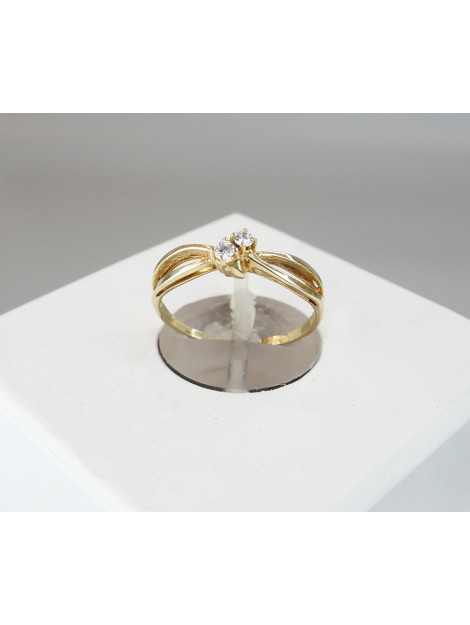 Christian Gouden ring met 2 diamanten 138-872JC large