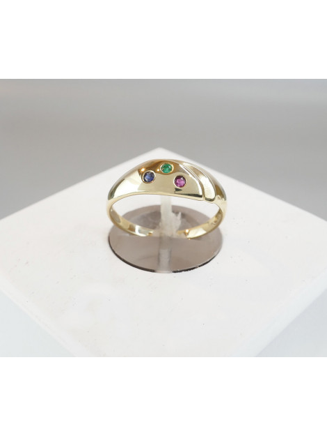 Christian Gouden ring met saffier, robijn en smaragd 338-2292JC large