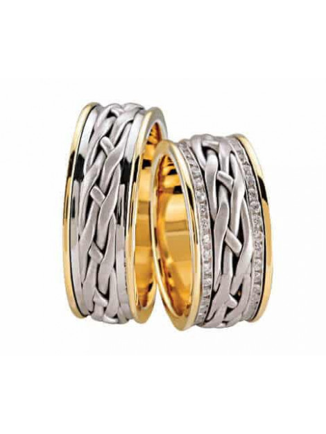 Christian Gevlochten trouwringen met diamanten 3802L large