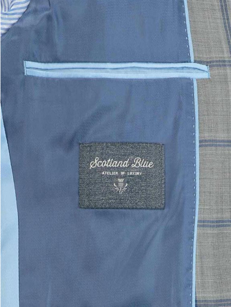 Bos Bright Blue Scotland blue kostuum d8 milano slim fit kostuum 191028to05sb/940 grey 153514 large