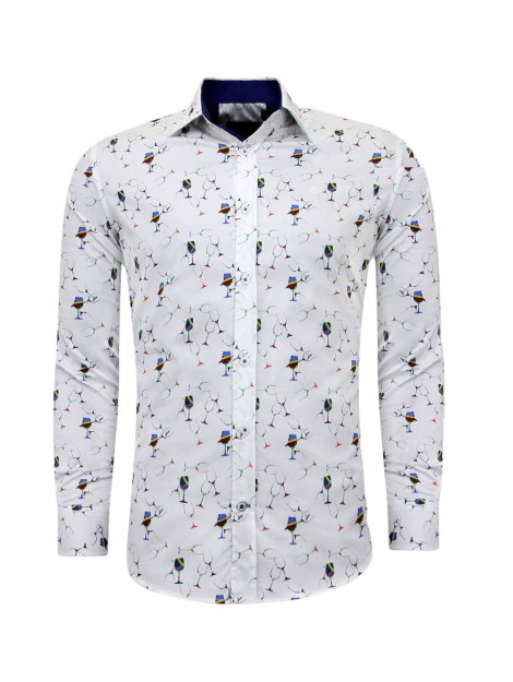 Gentile Bellini Satijnen met print slim fit 3105 large