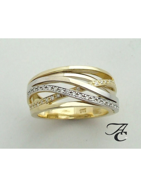 Atelier Christian Gevlochten bicolor gouden ring met briljanten 88272-9282PM large