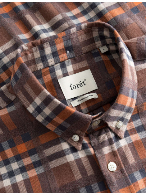 Foret Island shirt brown check 2298-F711-BROWN large