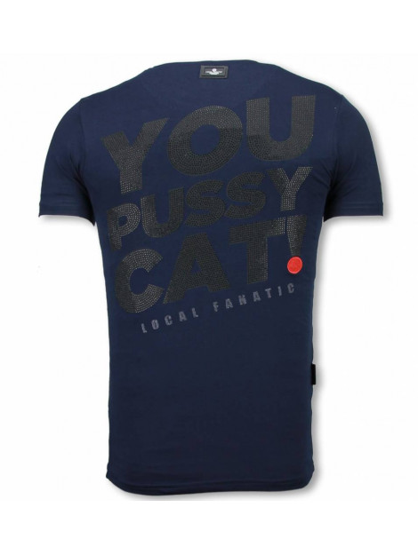 Local Fanatic Pussy cat rhinestone t-shirt 5777B large