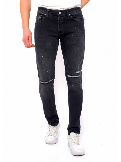 True Rise Ripped jeans met verfspatten slim fit dc D&C-040 large