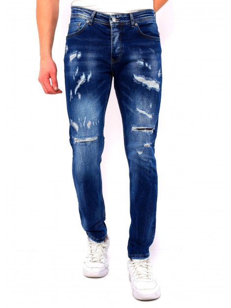 True Rise Slim fit jeans met gaten dc D&C-047 large