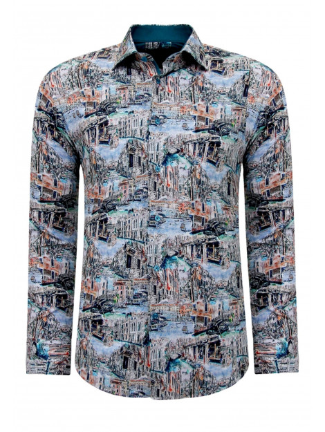 Gentile Bellini Overhemden met schilderij groen 3117 large