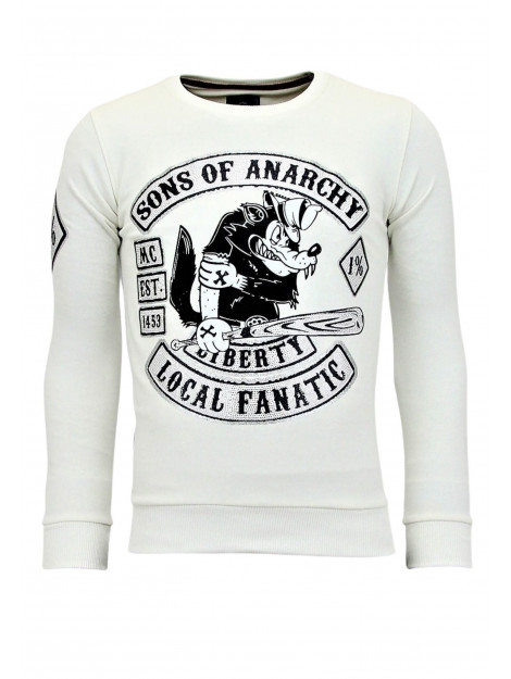 Local Fanatic Rhinestones sweater sons of anarchy trui 11-6379W large