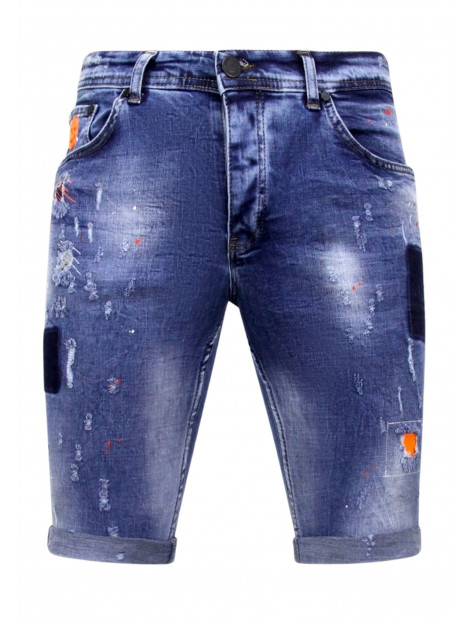 Local Fanatic Korte skinny broek met verfspatten 1008 LF-SHRT-1008 large