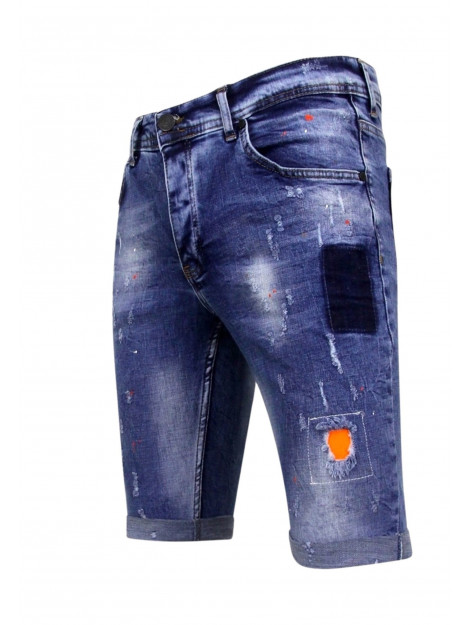 Local Fanatic Korte skinny broek met verfspatten 1008 LF-SHRT-1008 large