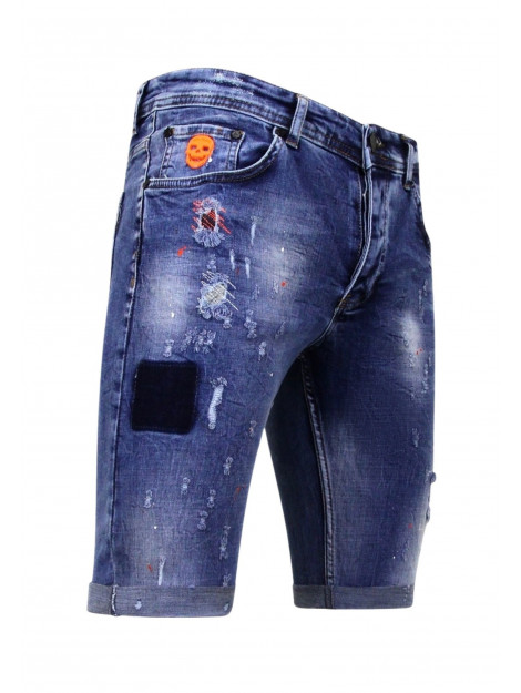 Local Fanatic Korte skinny broek met verfspatten 1008 LF-SHRT-1008 large