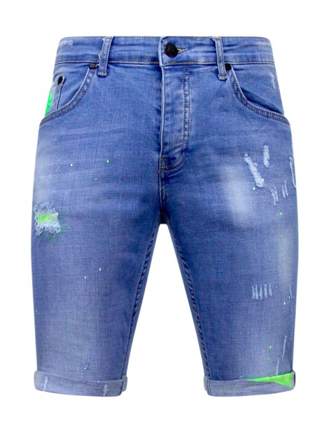 Local Fanatic Skinny korte broek met verfspatten 1027 LF-SHRT-1027 large Local Fanatic Skinny korte broek met verfspatten 1027 LF-SHRT-1027 large