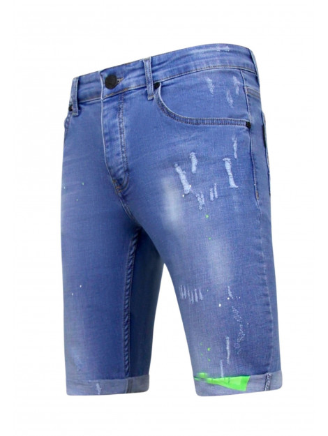 Local Fanatic Skinny korte broek met verfspatten 1027 LF-SHRT-1027 large Local Fanatic Skinny korte broek met verfspatten 1027 LF-SHRT-1027 large