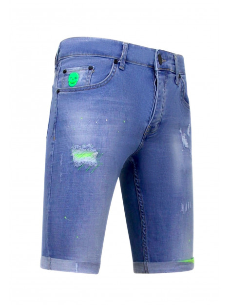 Local Fanatic Skinny korte broek met verfspatten 1027 LF-SHRT-1027 large Local Fanatic Skinny korte broek met verfspatten 1027 LF-SHRT-1027 large