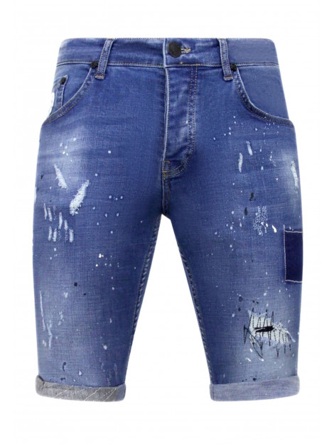 Local Fanatic Korte broek skinny met verfspatten 1031 LF-SHRT-1031 large Local Fanatic Korte broek skinny met verfspatten 1031 LF-SHRT-1031 large