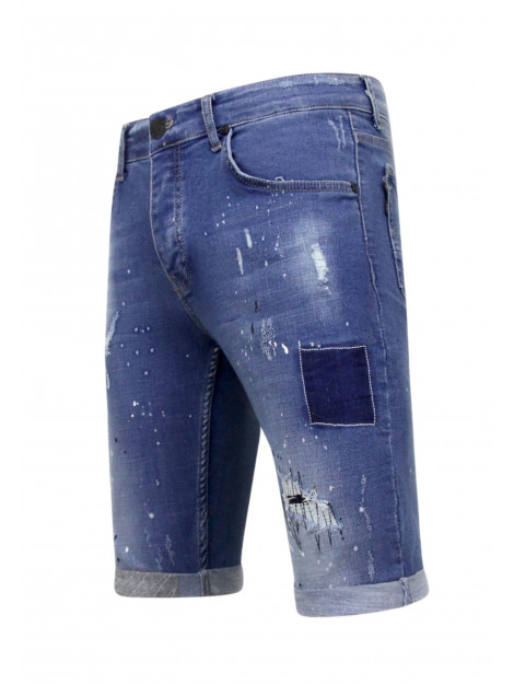 Local Fanatic Korte broek skinny met verfspatten 1031 LF-SHRT-1031 large Local Fanatic Korte broek skinny met verfspatten 1031 LF-SHRT-1031 large