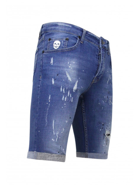Local Fanatic Korte broek skinny met verfspatten 1031 LF-SHRT-1031 large Local Fanatic Korte broek skinny met verfspatten 1031 LF-SHRT-1031 large