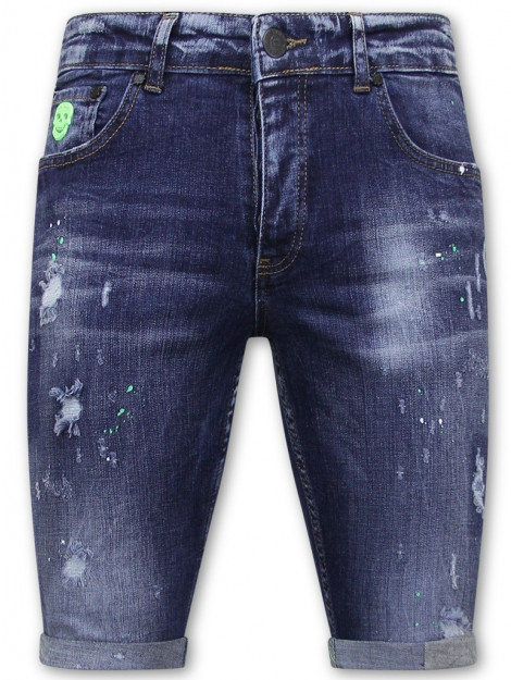 Local Fanatic Korte broek met verfspatten xxx LF-DNM-1017 large Local Fanatic Korte broek met verfspatten xxx LF-DNM-1017 large
