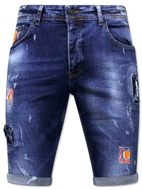 Local Fanatic Korte broek met verfspatten xxx LF-DNM-1016 large Local Fanatic Korte broek met verfspatten xxx LF-DNM-1016 large