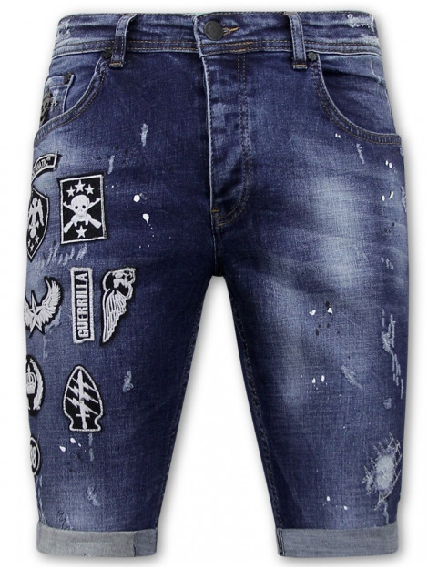 Local Fanatic Korte broek slim fit met patches xxx LF-DNM-1018 large