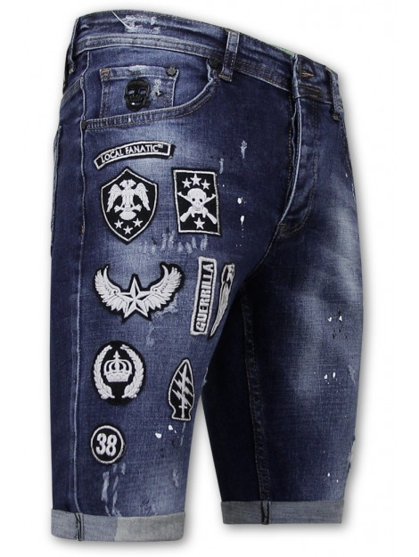 Local Fanatic Korte broek slim fit met patches xxx LF-DNM-1018 large