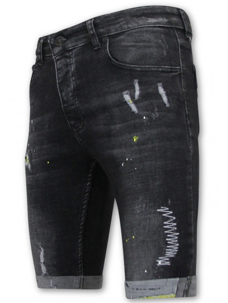 Local Fanatic Korte broek met verfspatten xxx LF-DNM-1022 large Local Fanatic Korte broek met verfspatten xxx LF-DNM-1022 large