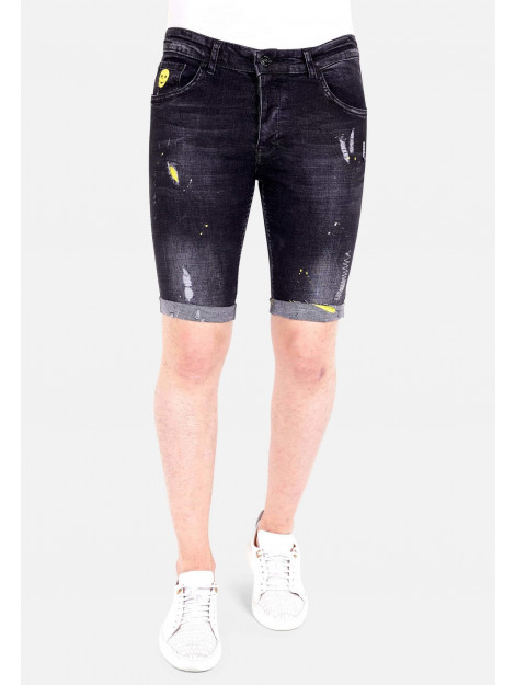 Local Fanatic Korte broek met verfspatten xxx LF-DNM-1022 large Local Fanatic Korte broek met verfspatten xxx LF-DNM-1022 large