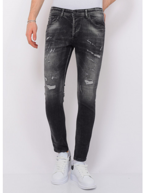 Local Fanatic Destroyed jeans with paint splatter slim fit LF-DNM-1086 large