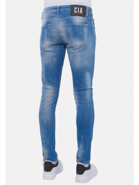 Local Fanatic Blue ripped skaterjeans slim fit LF-DNM-1078 large