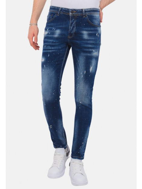 Local Fanatic Men's paint splatter stonewashed jeans slim fit LF-DNM-1077 large