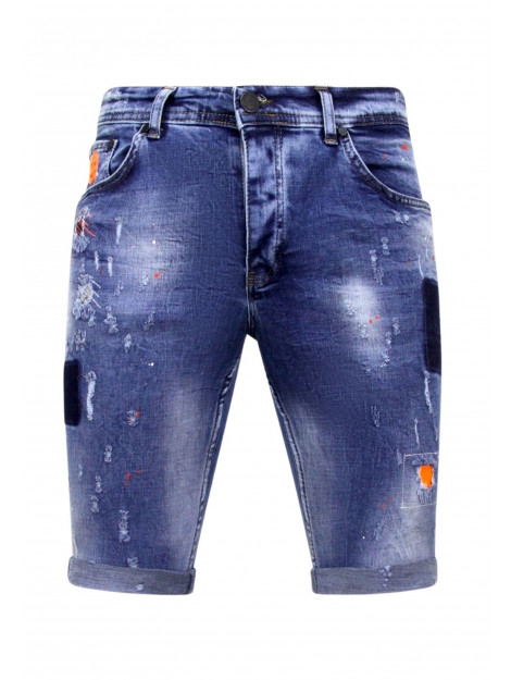 Local Fanatic Korte skinny broek met verfspatten 1008 LF-SHRT-1008 large