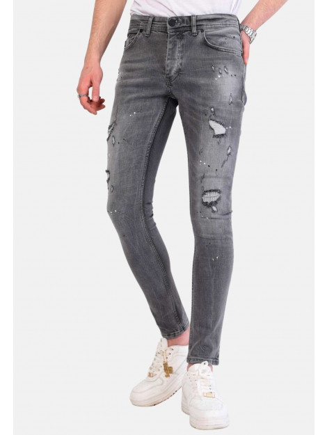 Local Fanatic Spijkerbroek verfspatten slim fit 1064 LF-DNM-1064 large Local Fanatic Spijkerbroek verfspatten slim fit 1064 LF-DNM-1064 large