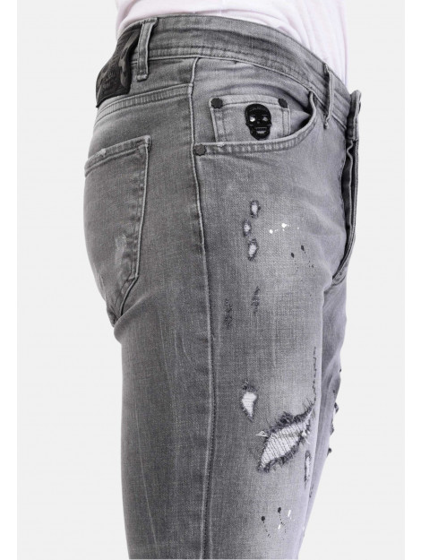 Local Fanatic Spijkerbroek verfspatten slim fit 1064 LF-DNM-1064 large Local Fanatic Spijkerbroek verfspatten slim fit 1064 LF-DNM-1064 large