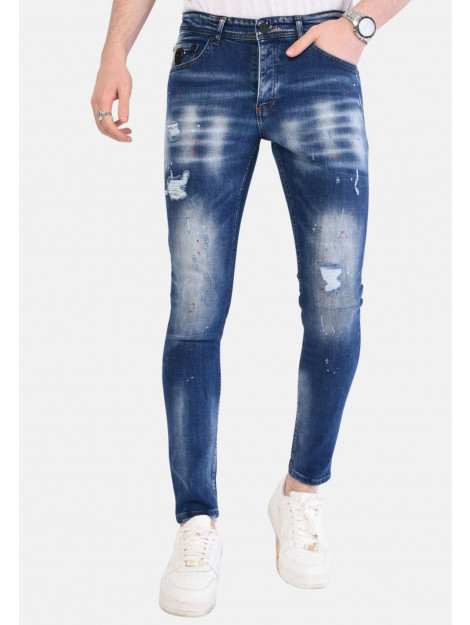 Local Fanatic Slim fit jeans met verfspatten stretch 1057 LF-DNM-1057 large Local Fanatic Slim fit jeans met verfspatten stretch 1057 LF-DNM-1057 large