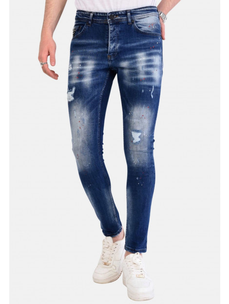 Local Fanatic Slim fit jeans met verfspatten stretch 1057 LF-DNM-1057 large Local Fanatic Slim fit jeans met verfspatten stretch 1057 LF-DNM-1057 large