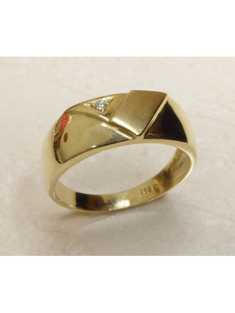 Christian 14 karaat cachet ring met diamant 1C43E56-0088JC large