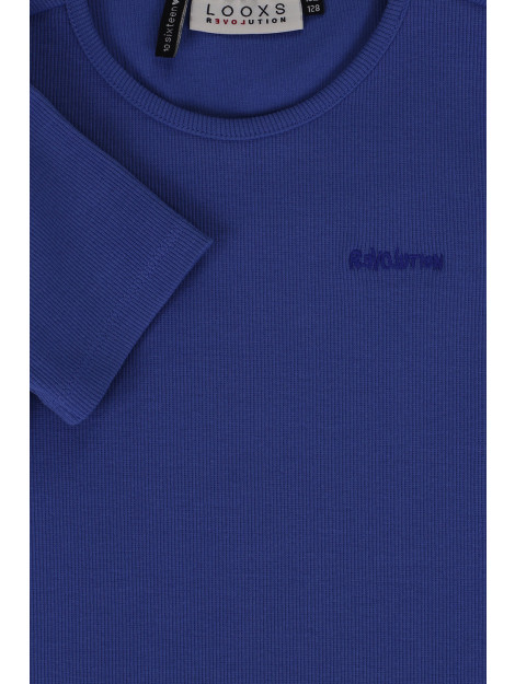 Looxs Revolution Top rib jersey violet blue voor meisjes in de kleur 2311-5416-177 large Looxs Revolution Top rib jersey violet blue voor meisjes in de kleur 2311-5416-177 large
