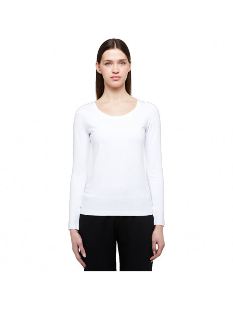 WB Comfy dames shirt lange mouw ronde hals 2203 - W - BLS - White - XXL large