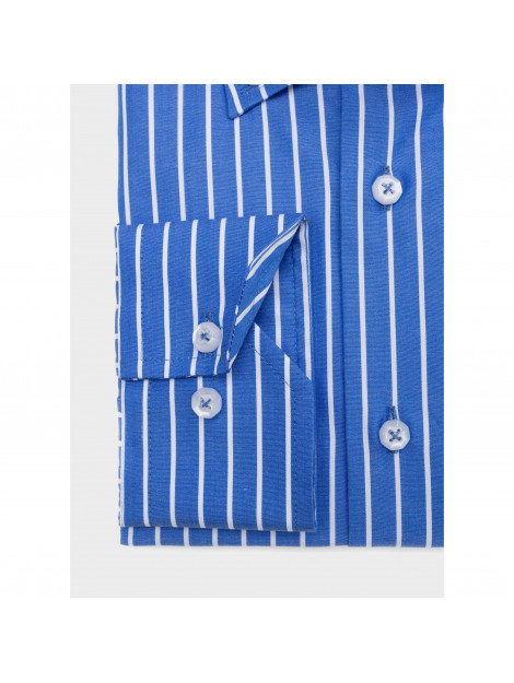 WB Heren overhemd frenchman gestreept blauw met 1201M1002-A48 large