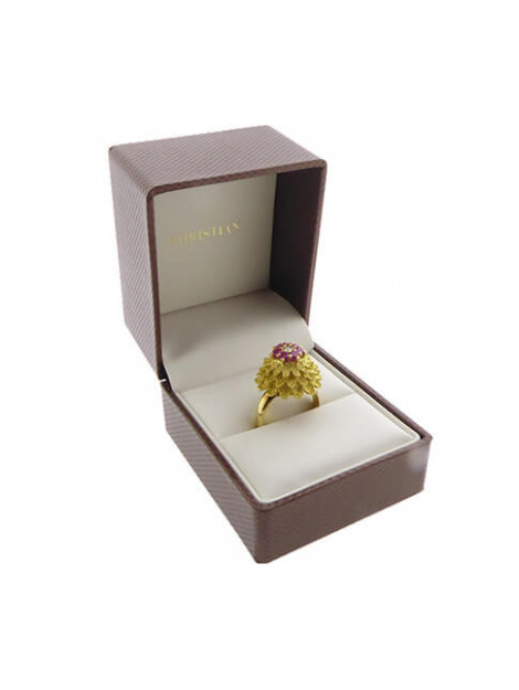Christian 18 karaat gouden ring met robijnen en diamant 893R98U-9324OCC large