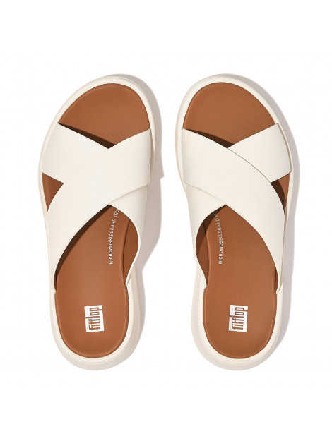 FitFlop F-mode leather flatform cross slides FW5 large