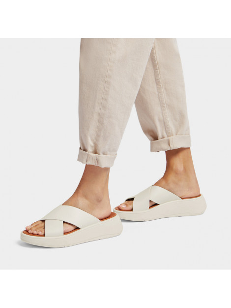 FitFlop F-mode leather flatform cross slides FW5 large