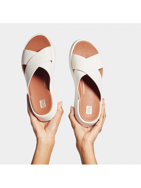 FitFlop F-mode leather flatform cross slides FW5 large