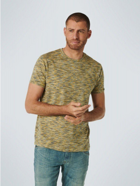 No Excess No excess t-shirt crewneck multi coloured yarn dyed melange mustard (15340208sn 077) No Excess T-Shirt Crewneck Multi Coloured Yarn Dyed Melange Mustard (15340208SN - 077) large