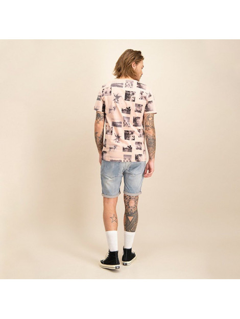 Kultivate T-shirt ronde hals print foto's (1901020213 473 pink moon) Kultivate T-shirt Ronde Hals Print Foto's Roze (1901020213 - 473 - Pink Moon) large